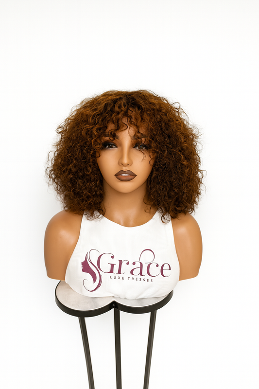 Curly bang wig