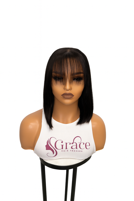 Bob with Bang lace closure